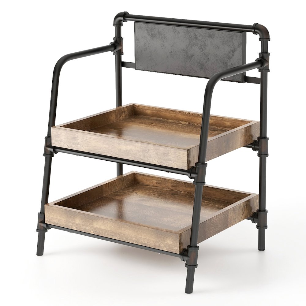 Kernel Industrial Metal Bookcase in Sand Black and Brown. Picture 4