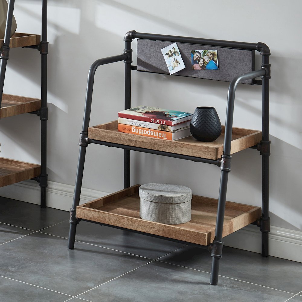 Kernel Industrial Metal Bookcase in Sand Black and Brown. Picture 3