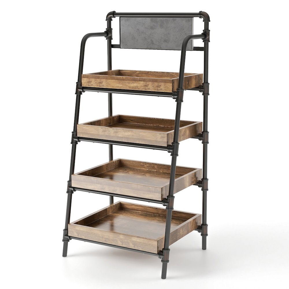 Kernel Industrial Metal Bookcase in Sand Black and Brown. Picture 1