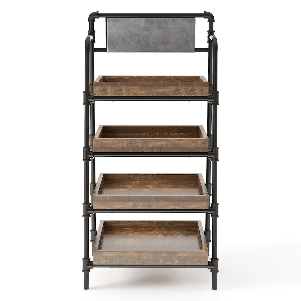 Kernel Industrial Metal Bookcase in Sand Black and Brown. Picture 2