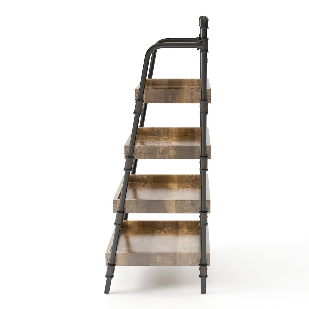 Kernel Industrial Metal Bookcase in Sand Black and Brown. Picture 3