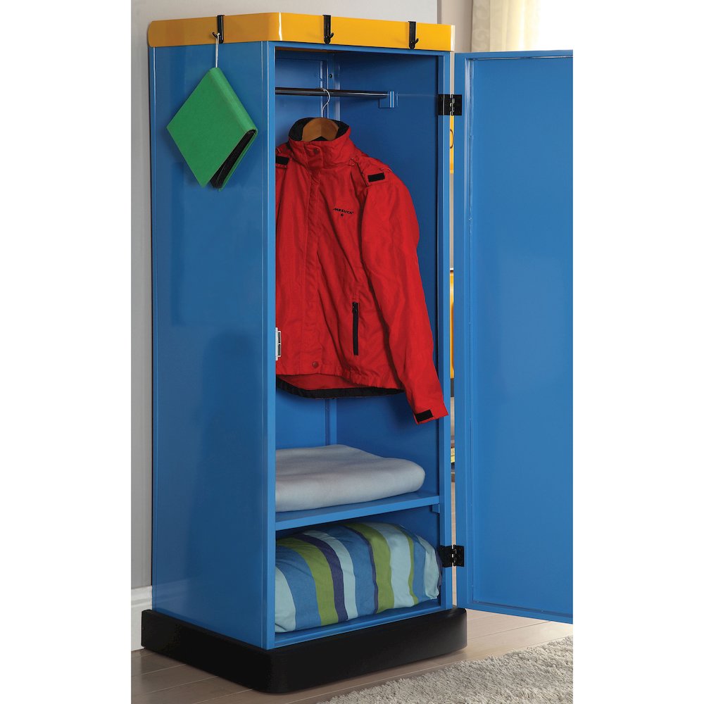 Mars Modern Metal 2-Shelf Closet in Blue. Picture 2