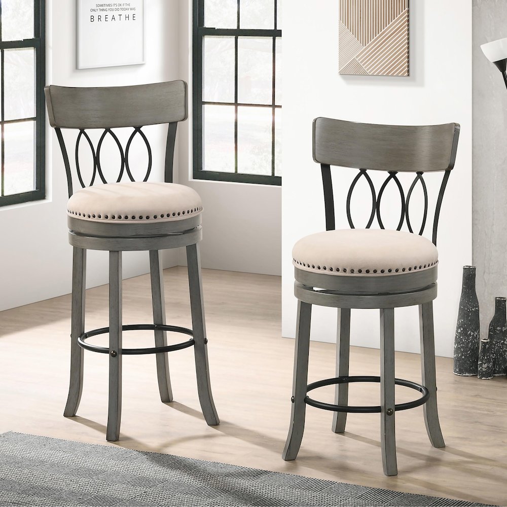 Beka Wood 29-inch Swivel Bar Stool (Set of 2). Picture 3