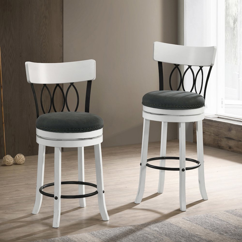 Beka Wood 29-inch Swivel Bar Stool (Set of 2). Picture 2