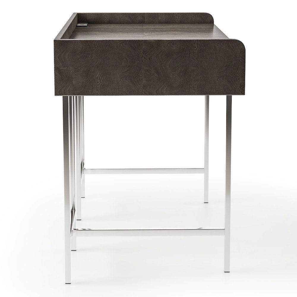 Mod Metal 47-inch Computer Office Writing Desk with USB, Brown. Picture 2