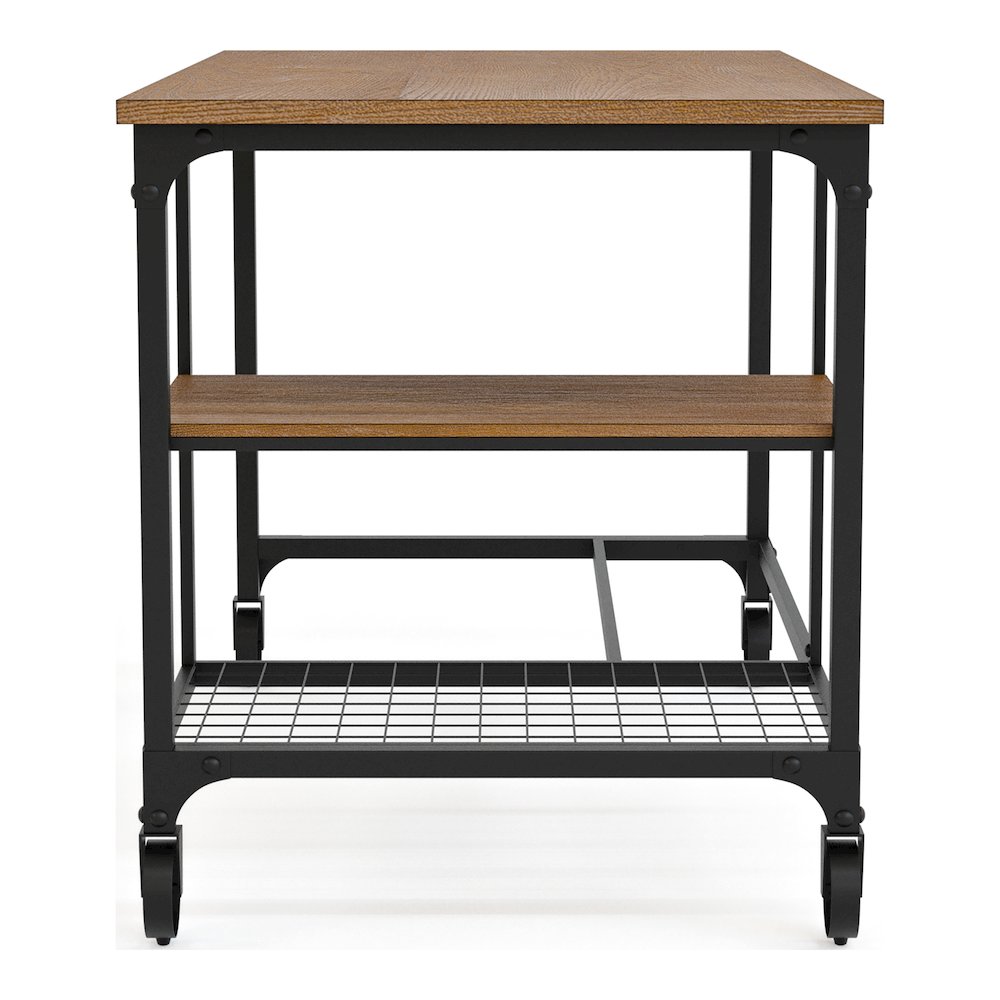 Amtex Metal Computer Desk with Casters in Antique Black. Picture 3