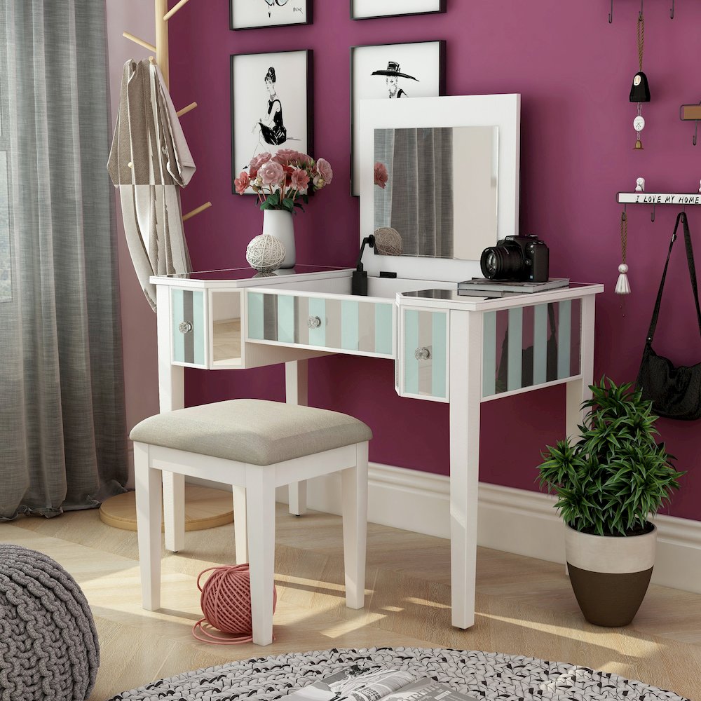 Modaz Wood Flip-Top 3-Piece Vanity Set. Picture 4