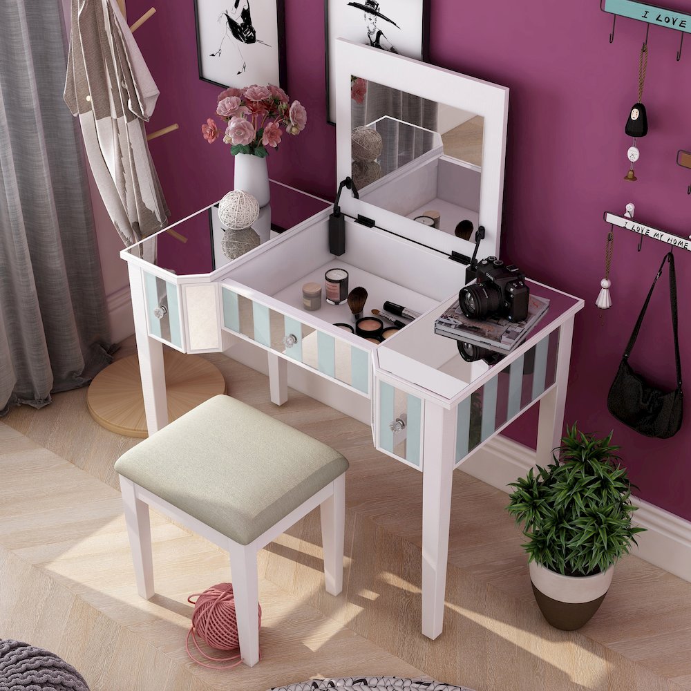 Modaz Wood Flip-Top 3-Piece Vanity Set. Picture 5