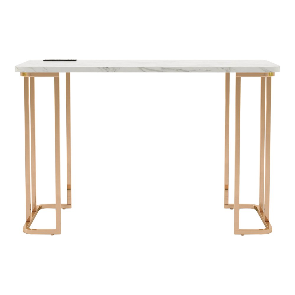 Trentin Contemporary Metal Writing Desk with USB. Picture 2