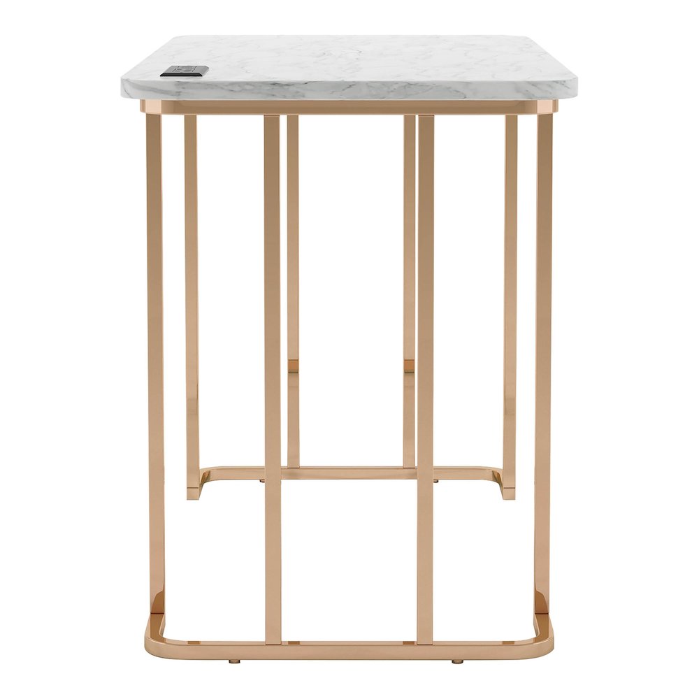 Trentin Contemporary Metal Writing Desk with USB. Picture 3