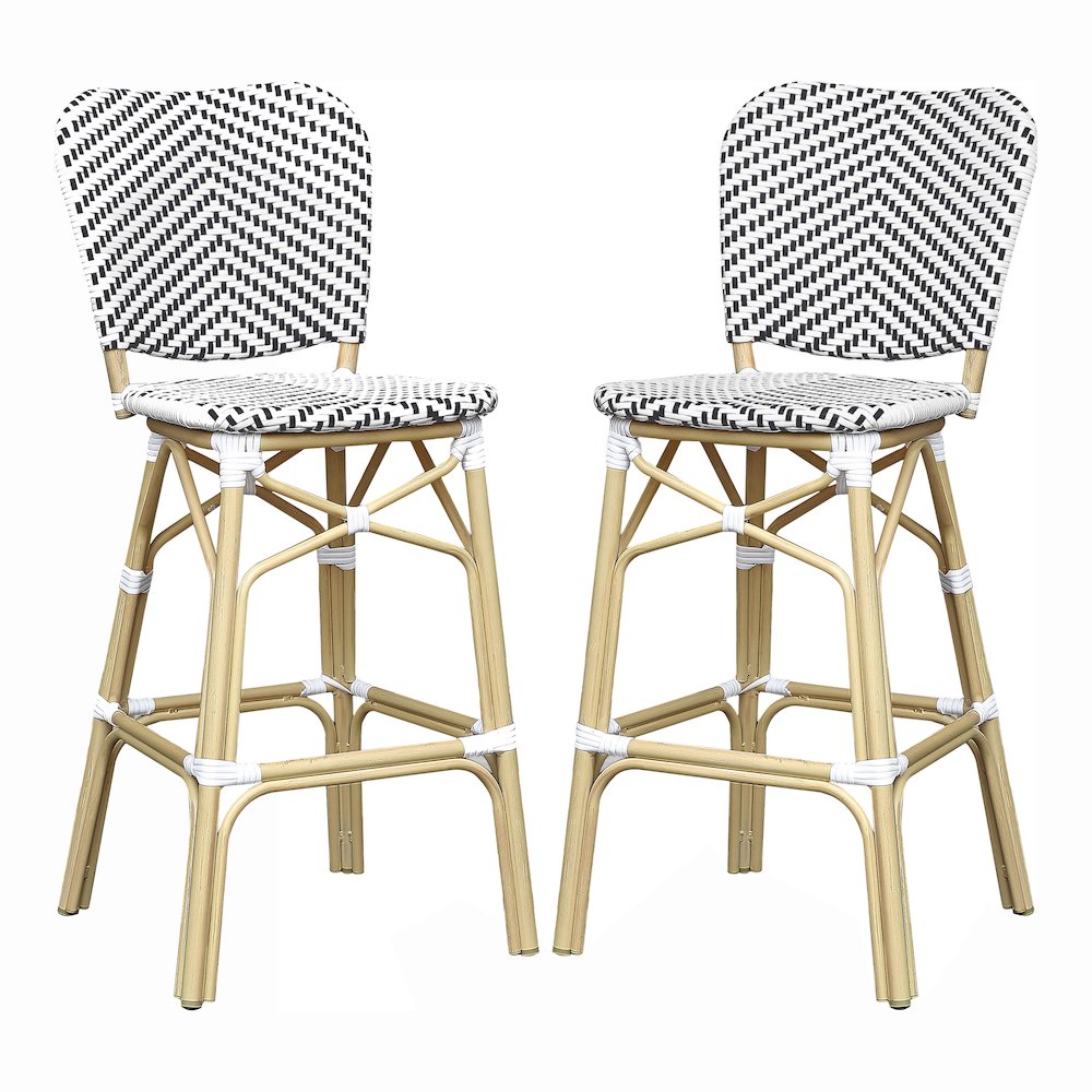 Adino Aluminum Woven Seat Patio Bar Chair (Set of 2). Picture 1