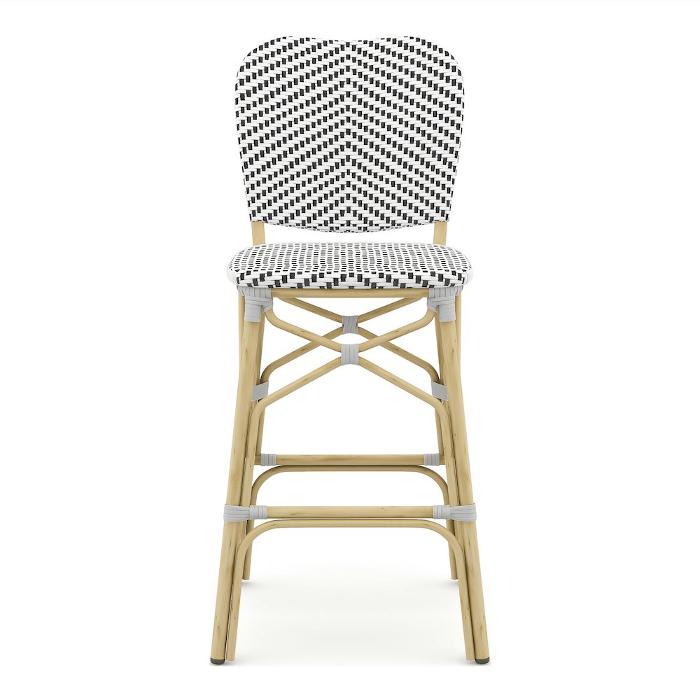 Adino Aluminum Woven Seat Patio Bar Chair (Set of 2). Picture 2