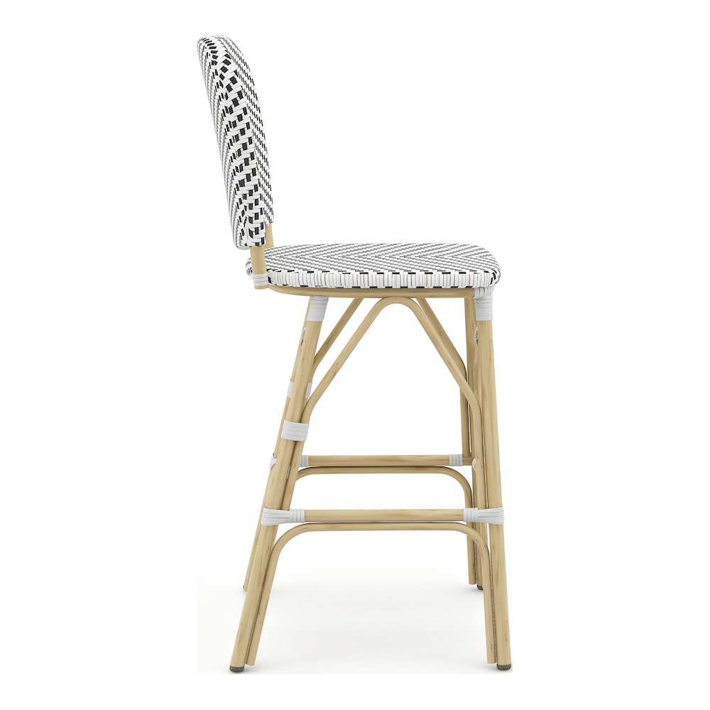 Adino Aluminum Woven Seat Patio Bar Chair (Set of 2). Picture 3