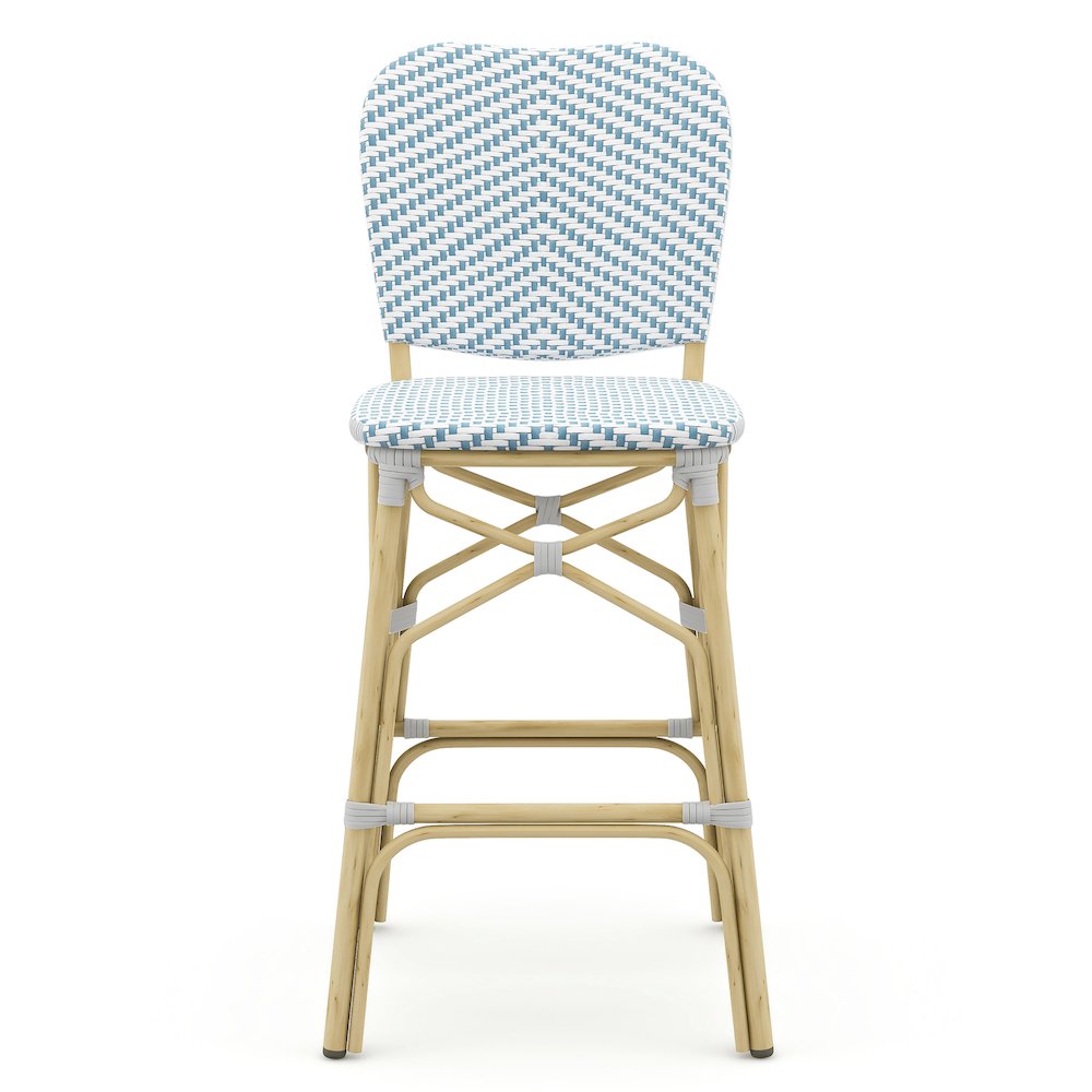 Adino Aluminum Woven Seat Patio Bar Chair (Set of 2). Picture 2