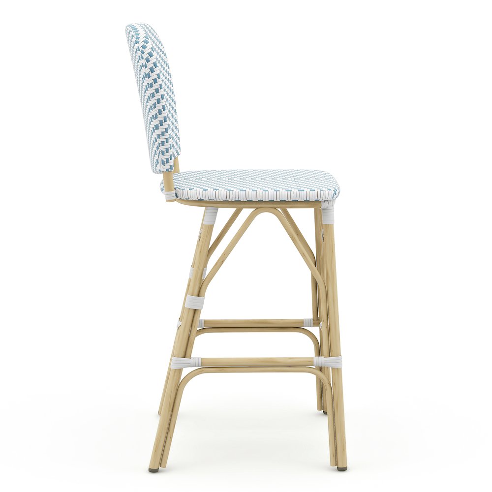Adino Aluminum Woven Seat Patio Bar Chair (Set of 2). Picture 3