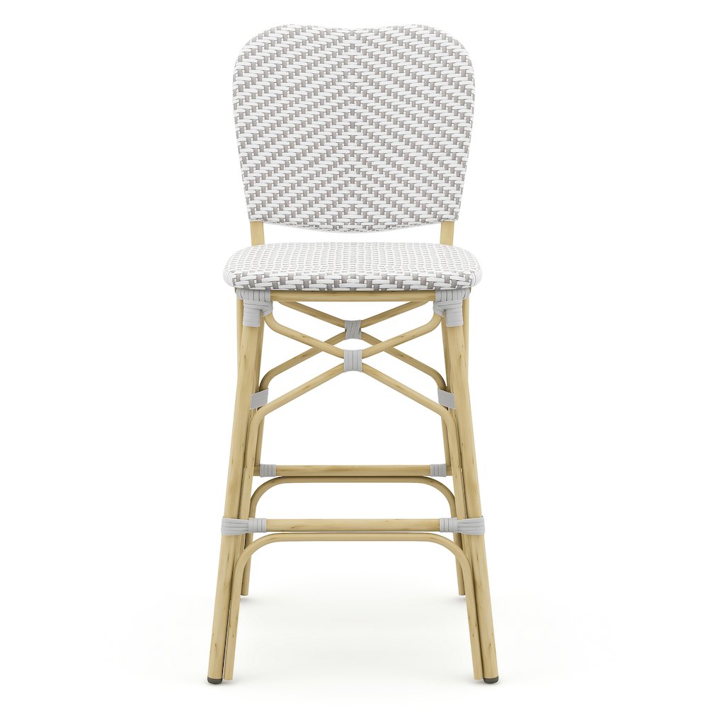 Adino Aluminum Woven Seat Patio Bar Chair (Set of 2). Picture 2