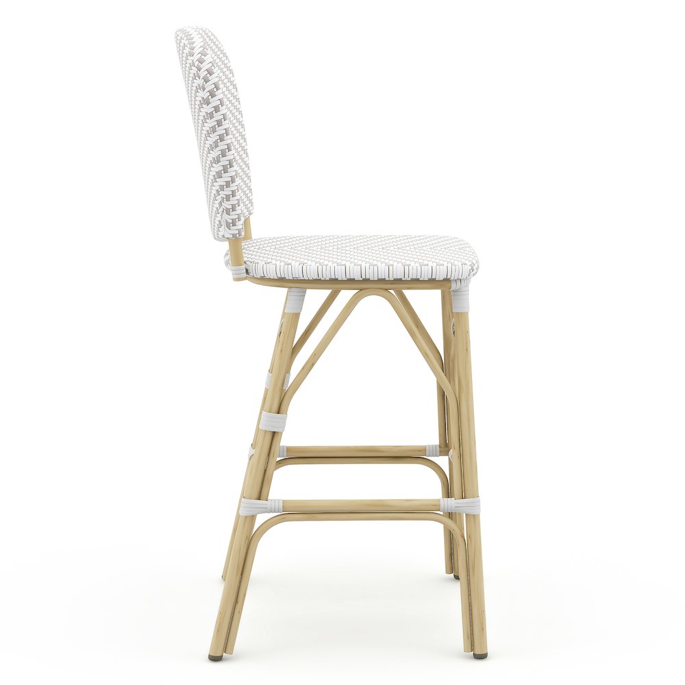 Adino Aluminum Woven Seat Patio Bar Chair (Set of 2). Picture 3