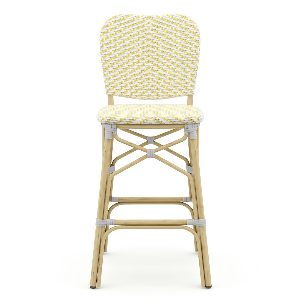 Adino Aluminum Woven Seat Patio Bar Chair (Set of 2). Picture 2