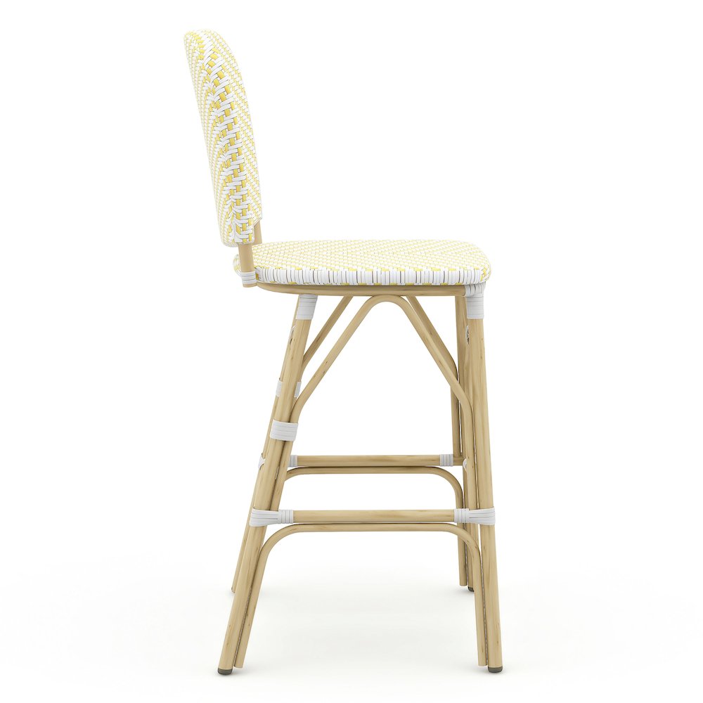 Adino Aluminum Woven Seat Patio Bar Chair (Set of 2). Picture 3
