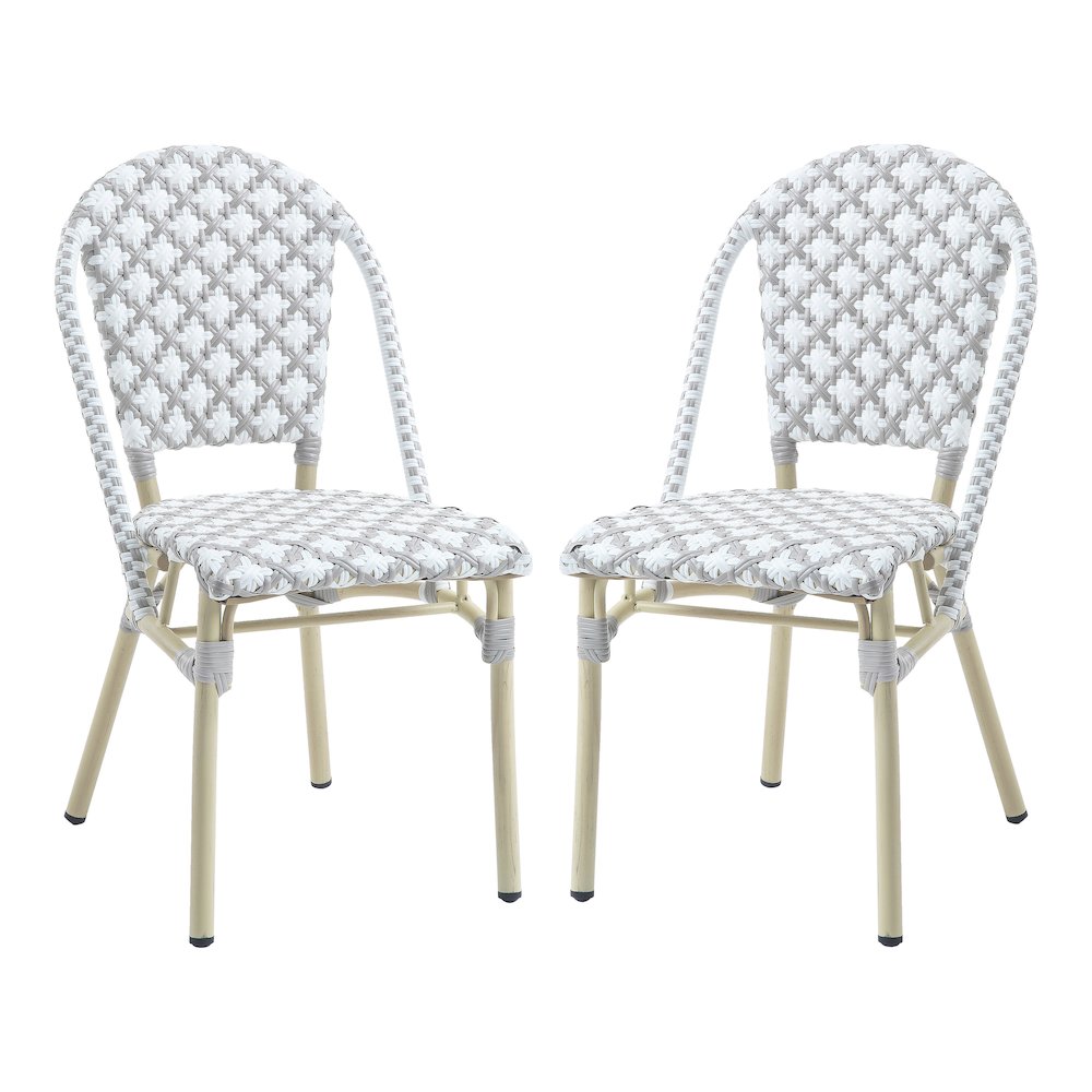 Misea Transitional Aluminum Woven Patio Chair (Set of 2). Picture 1