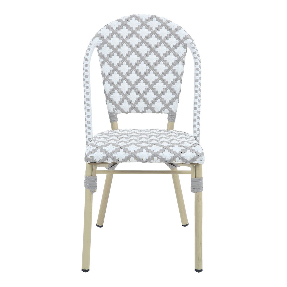 Misea Transitional Aluminum Woven Patio Chair (Set of 2). Picture 2