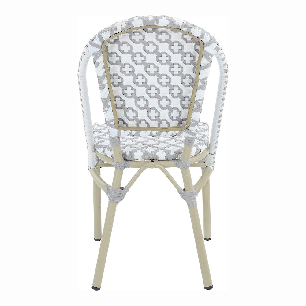 Misea Transitional Aluminum Woven Patio Chair (Set of 2). Picture 3