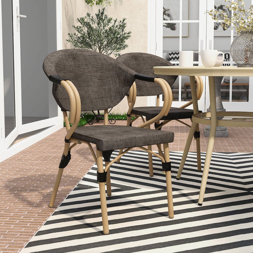 Borda Aluminum Patio Arm Chair (Set of 2). Picture 4