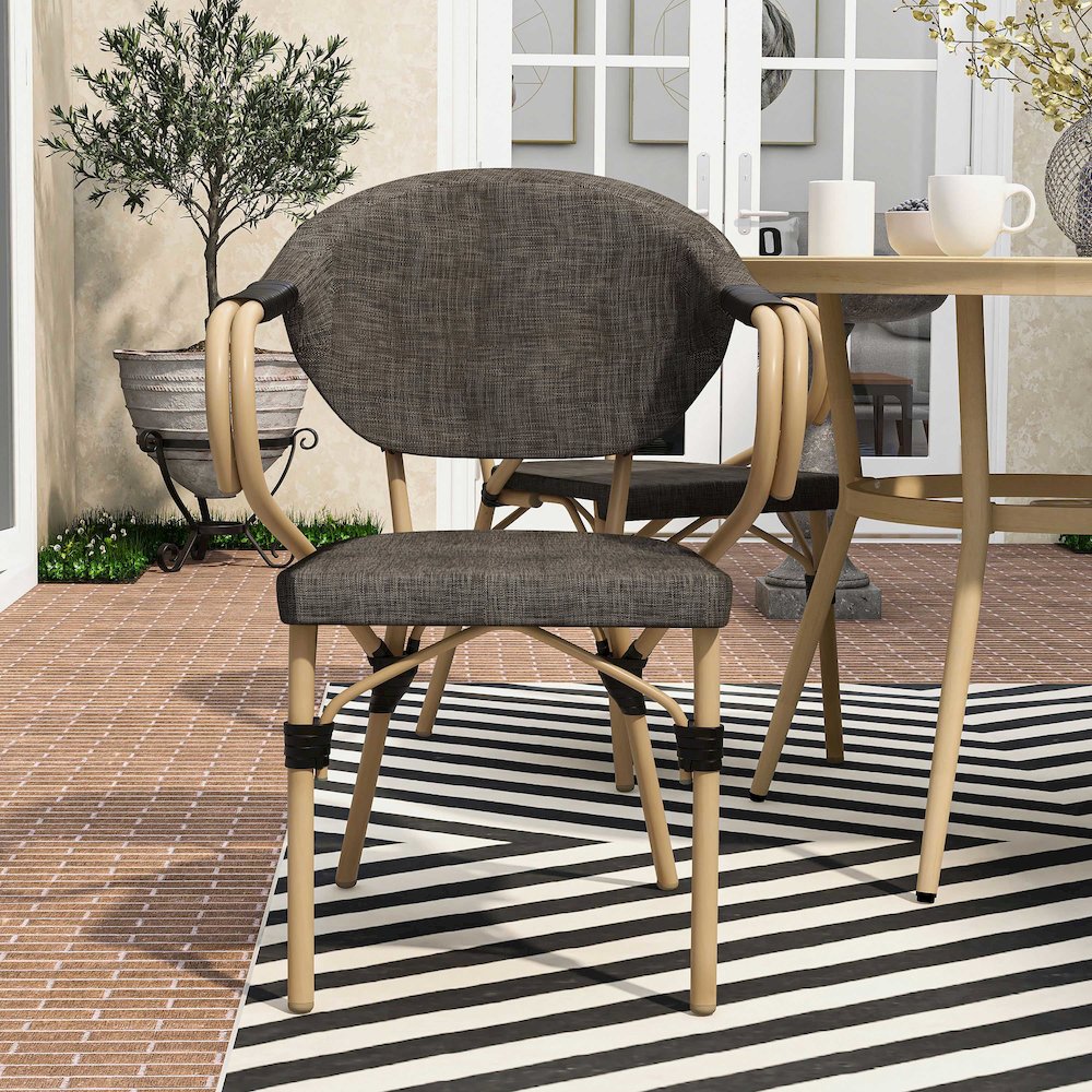 Borda Aluminum Patio Arm Chair (Set of 2). Picture 5