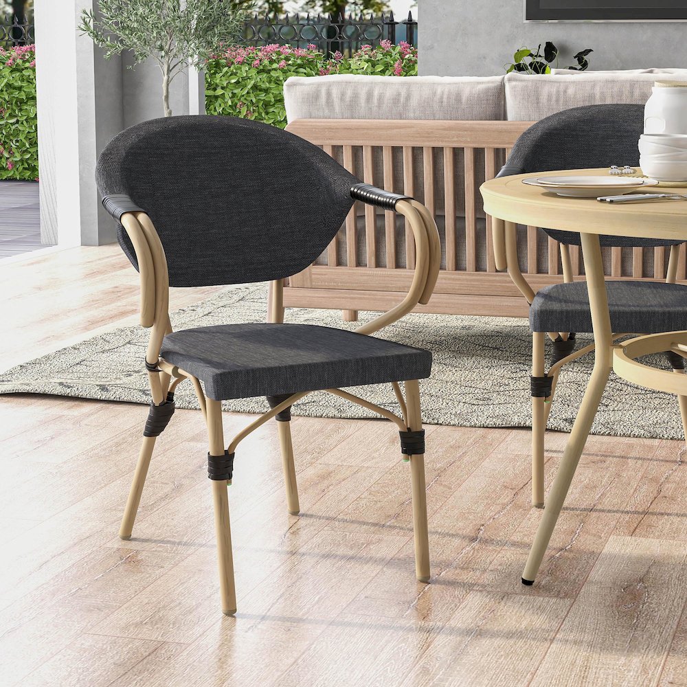 Borda Aluminum Patio Arm Chair (Set of 2). Picture 4
