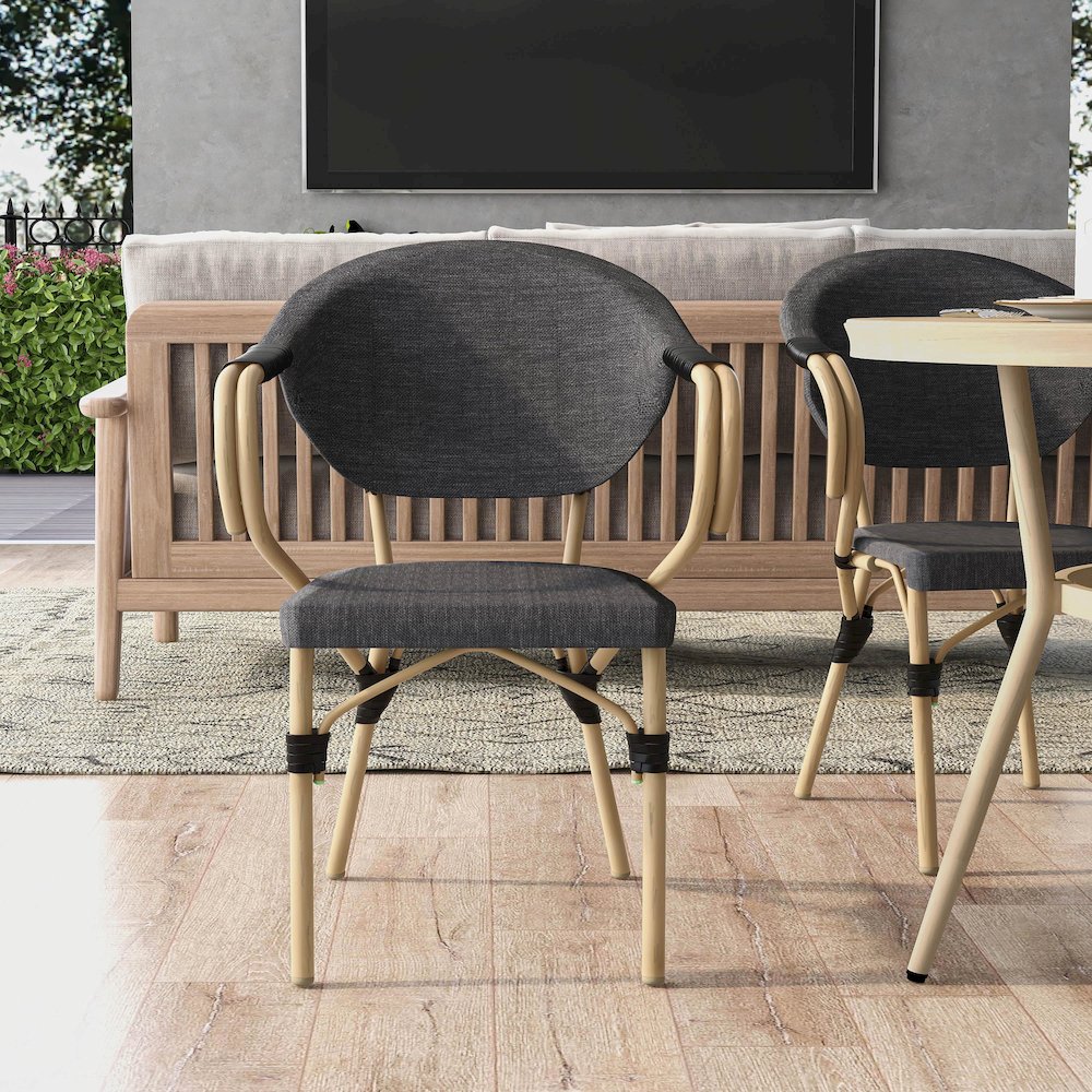 Borda Aluminum Patio Arm Chair (Set of 2). Picture 5