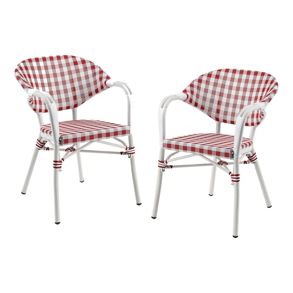 Tidez French Aluminum Patio Arm Chair (Set of 2). Picture 1