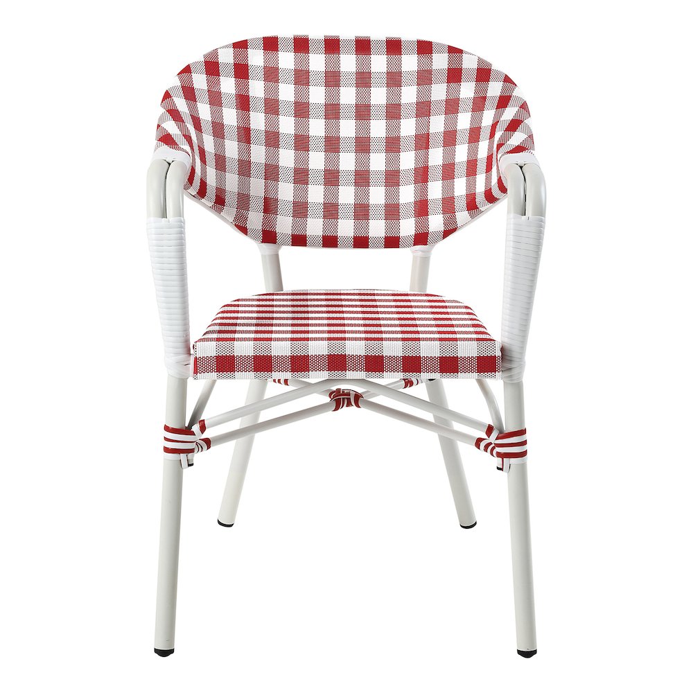 Tidez French Aluminum Patio Arm Chair (Set of 2). Picture 2