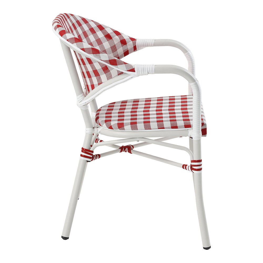Tidez French Aluminum Patio Arm Chair (Set of 2). Picture 3