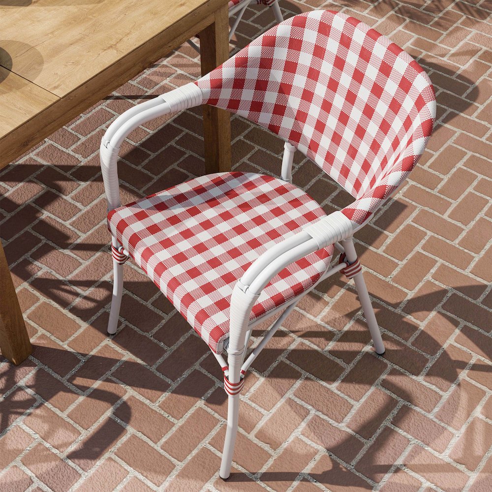 Tidez French Aluminum Patio Arm Chair (Set of 2). Picture 5