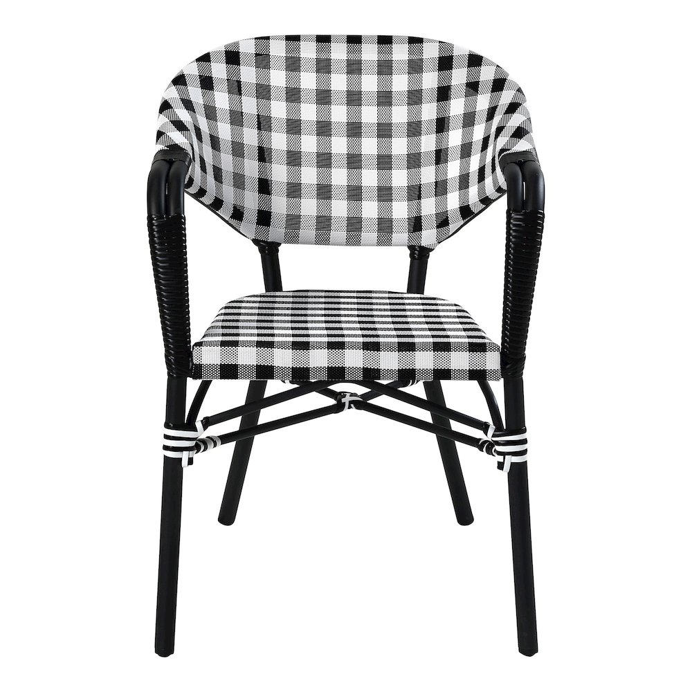 Tidez French Aluminum Patio Arm Chair (Set of 2). Picture 2