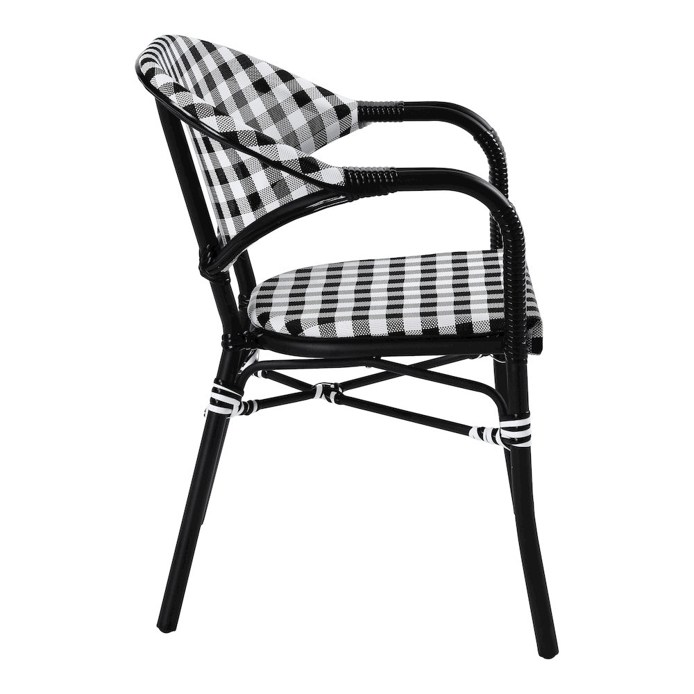 Tidez French Aluminum Patio Arm Chair (Set of 2). Picture 3