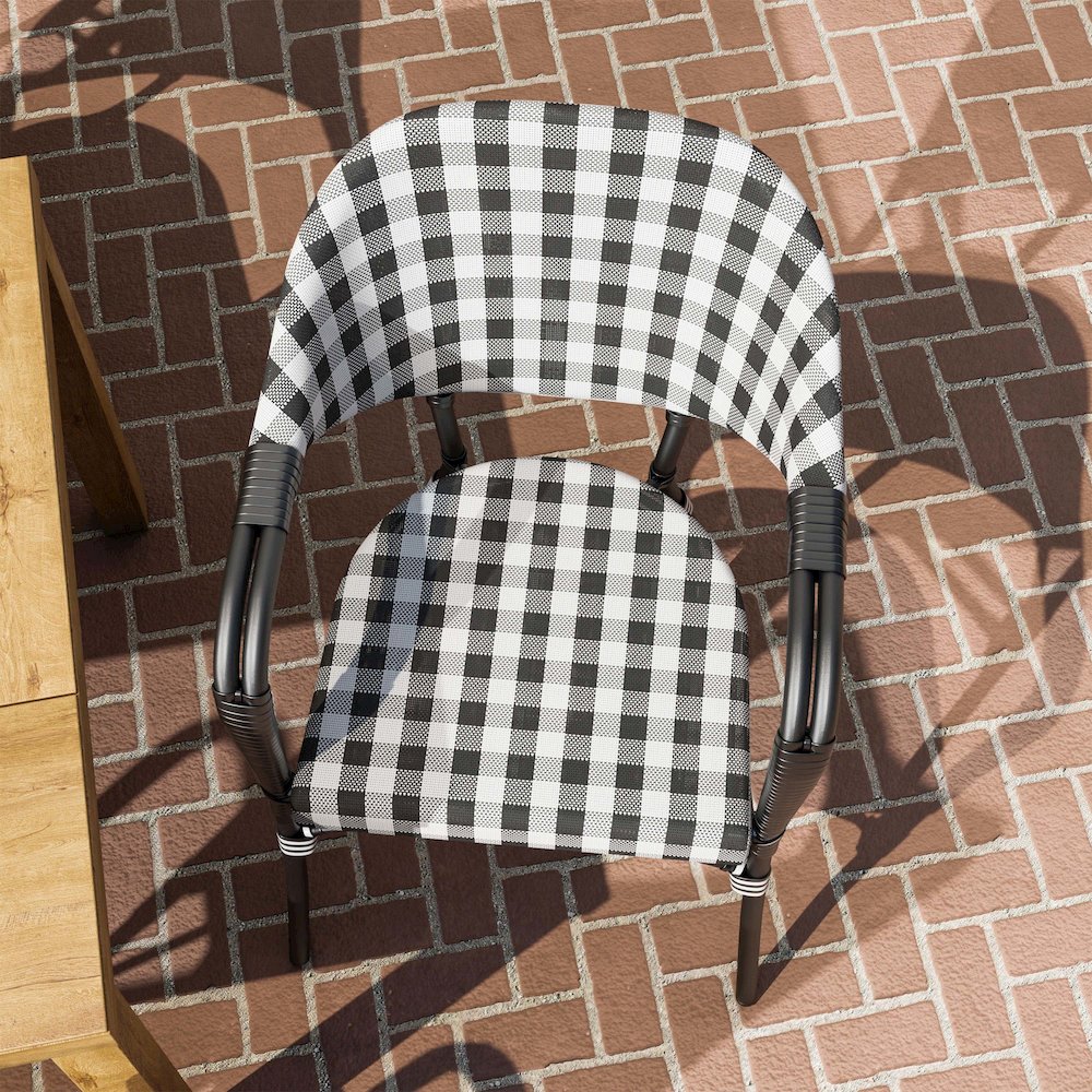 Tidez French Aluminum Patio Arm Chair (Set of 2). Picture 5