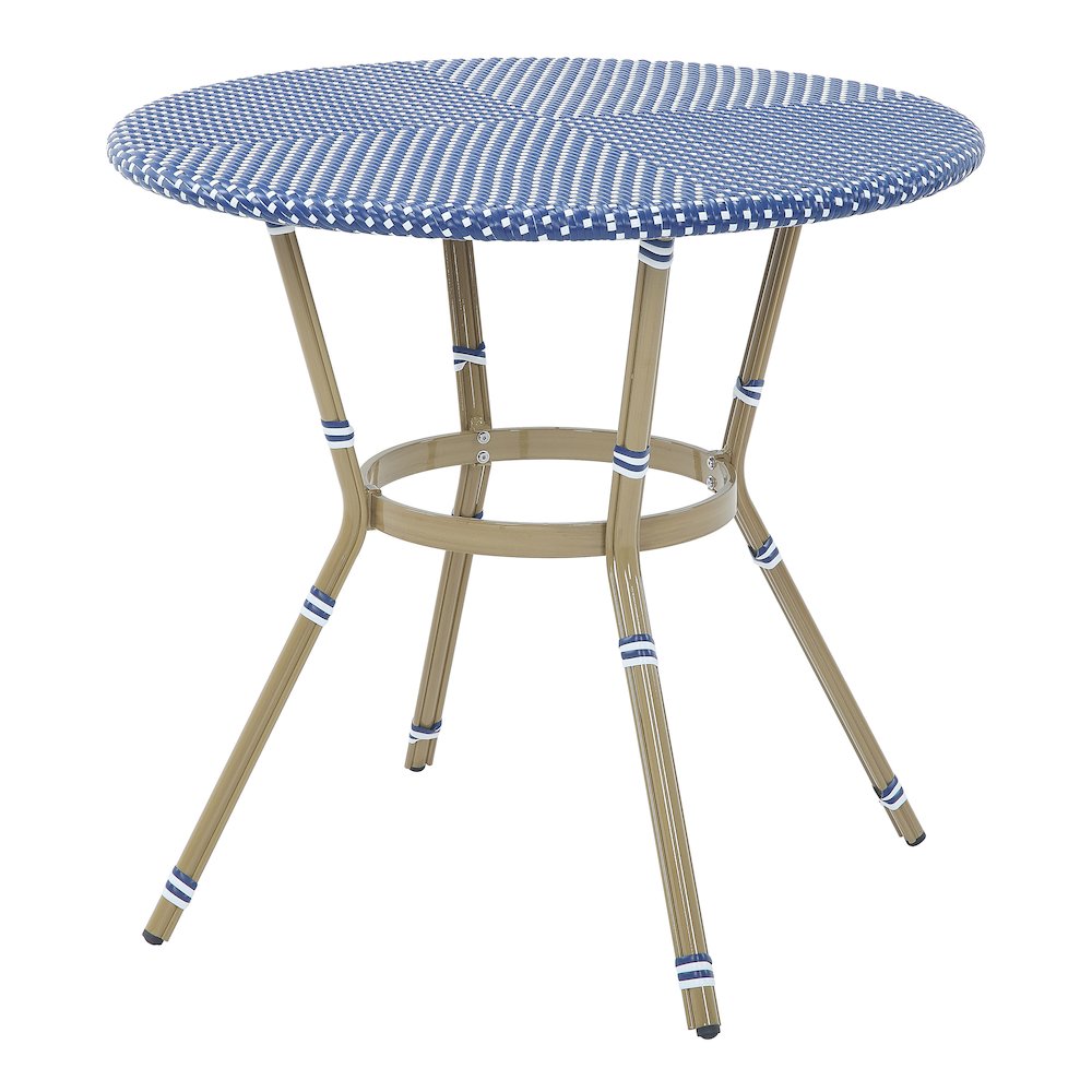 Reo Aluminum 5-Piece Patio Counter Dining Set in Blue. Picture 2