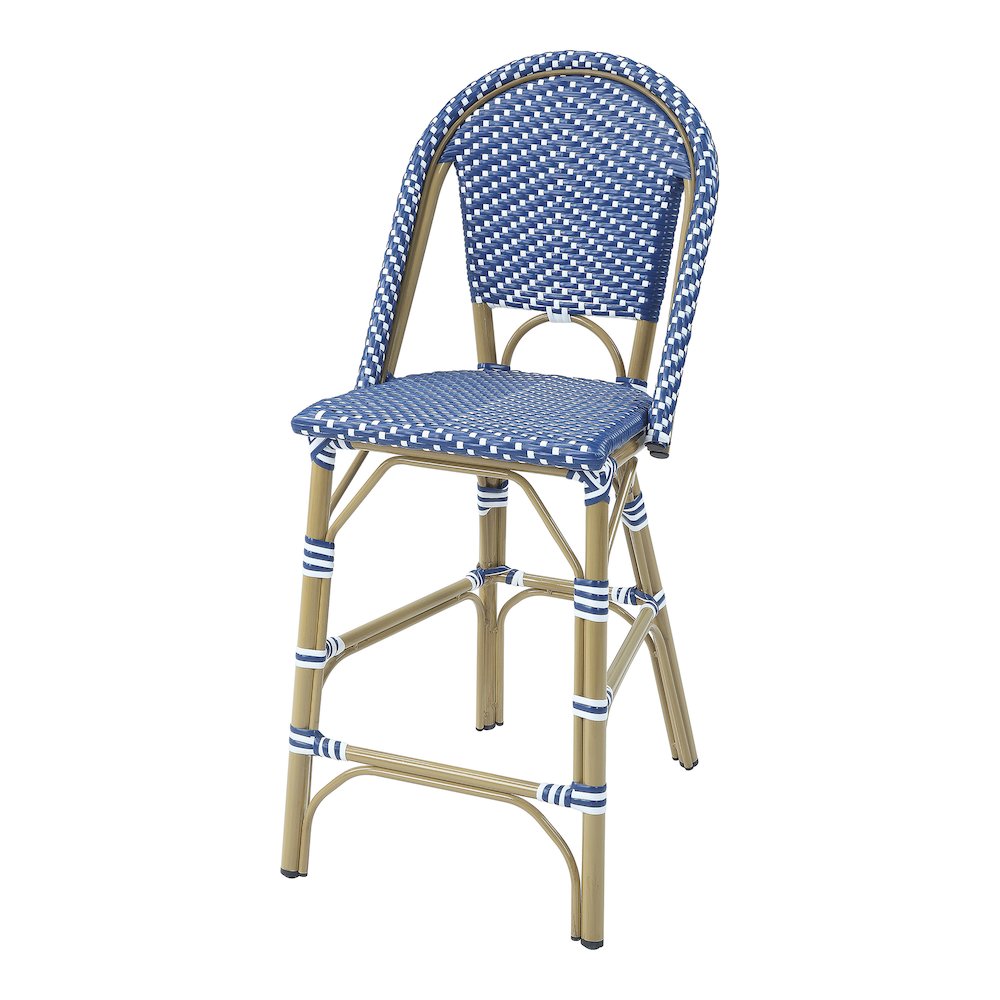 Reo Aluminum 5-Piece Patio Counter Dining Set in Blue. Picture 3
