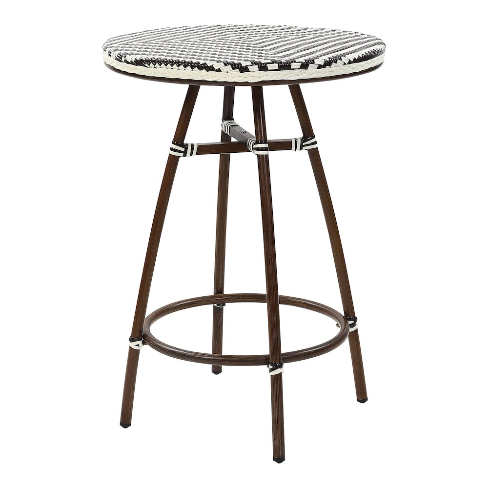 Saginaw Aluminum 3-Piece Patio Dining Table Set in Brown. Picture 3
