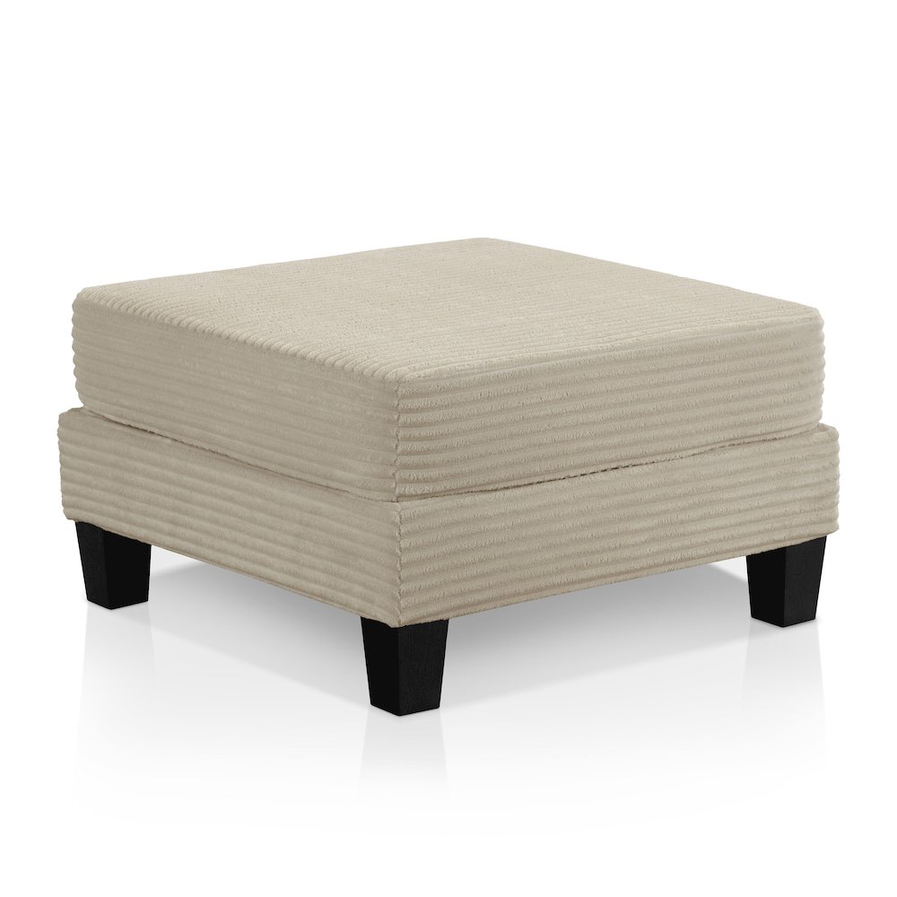 Reese Wood Frame Chenille Storage Ottoman, Beige. Picture 1