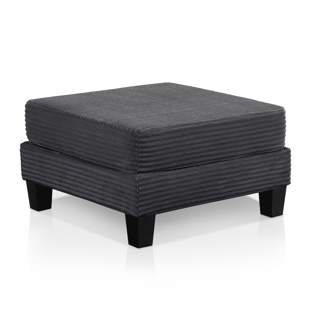 Reese Wood Frame Chenille Storage Ottoman, Grey. Picture 1