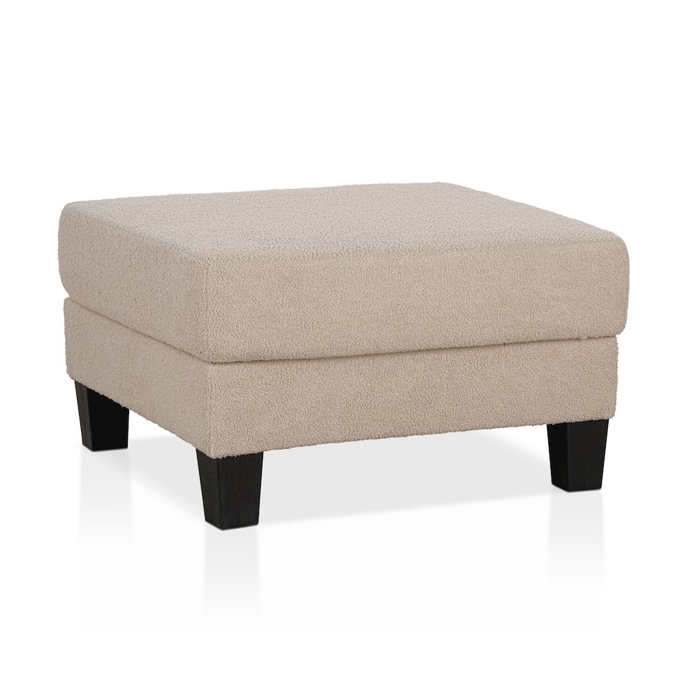 Reese Wood Frame Fabric Storage Ottoman, Beige. Picture 1