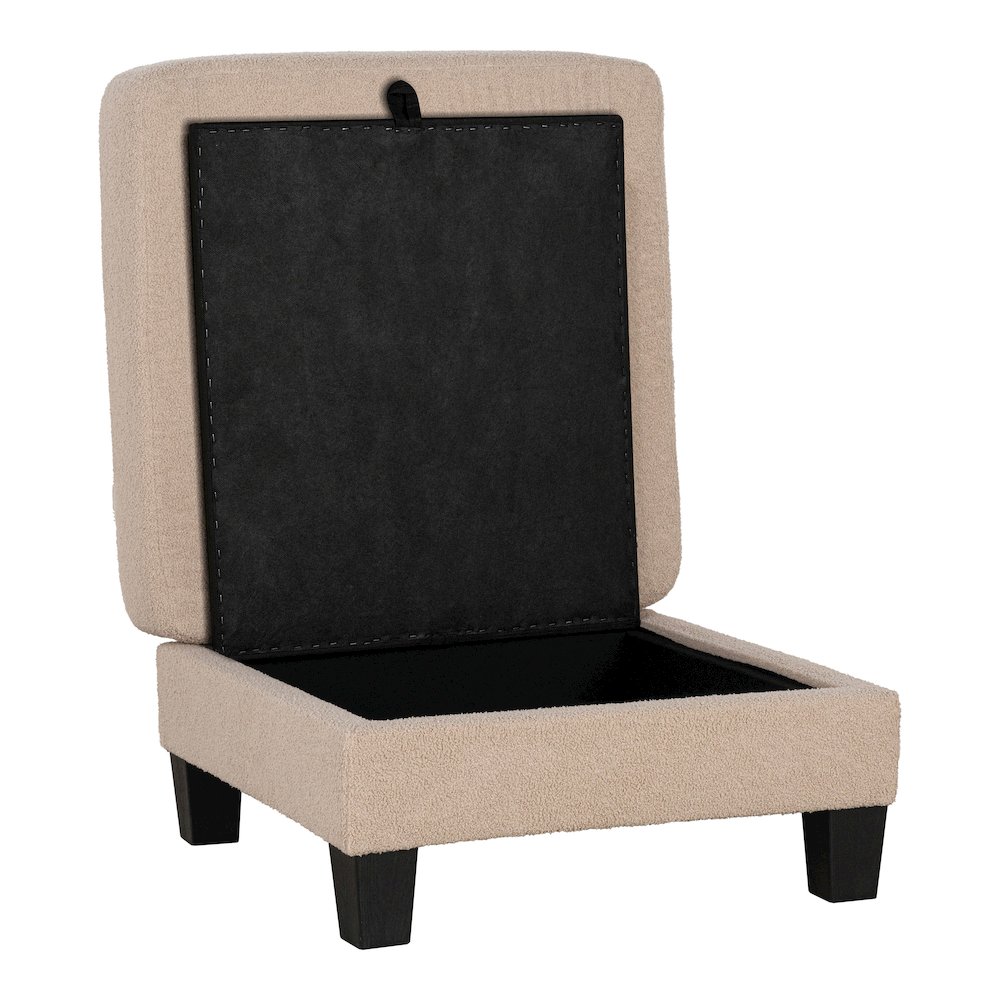 Reese Wood Frame Fabric Storage Ottoman, Beige. Picture 3