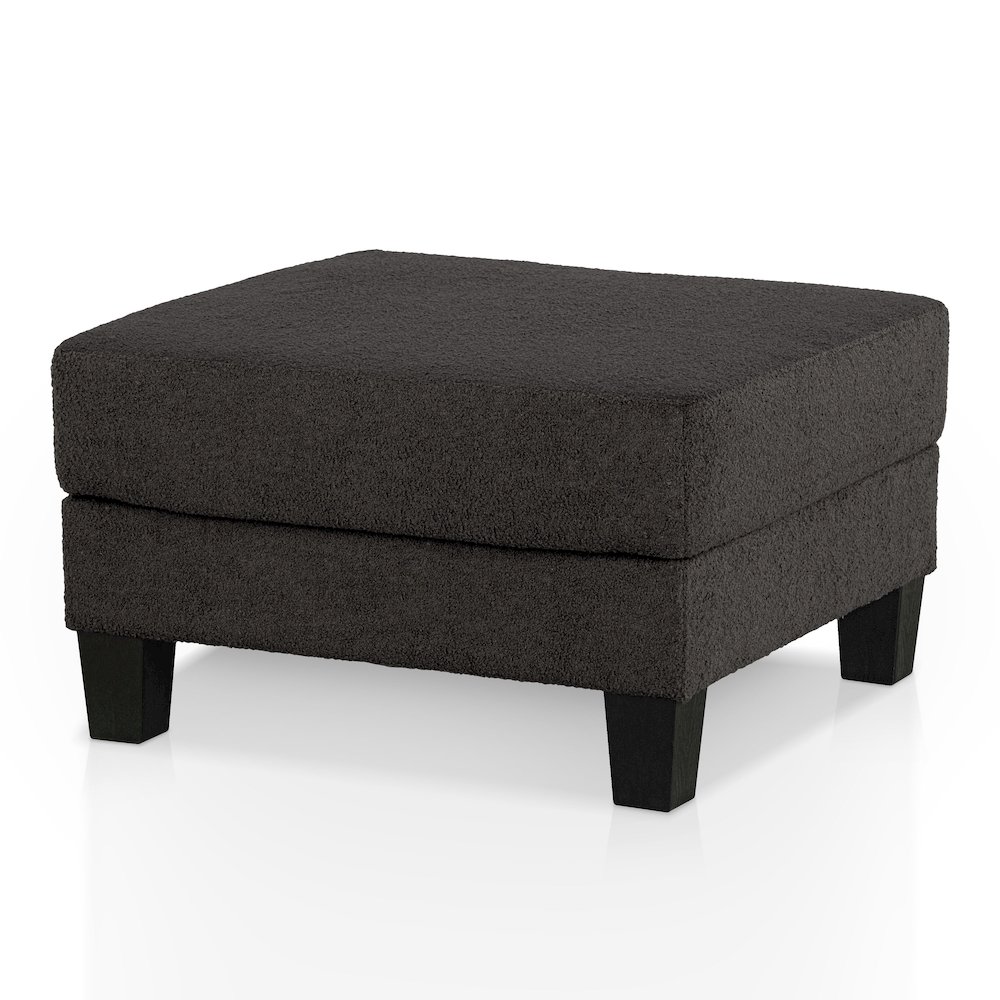Reese Wood Frame Fabric Storage Ottoman, Grey. Picture 1