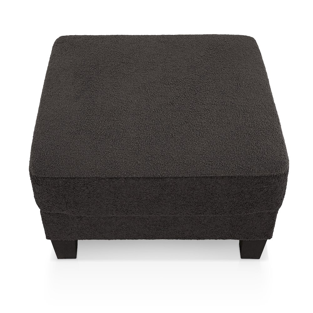 Reese Wood Frame Fabric Storage Ottoman, Grey. Picture 3