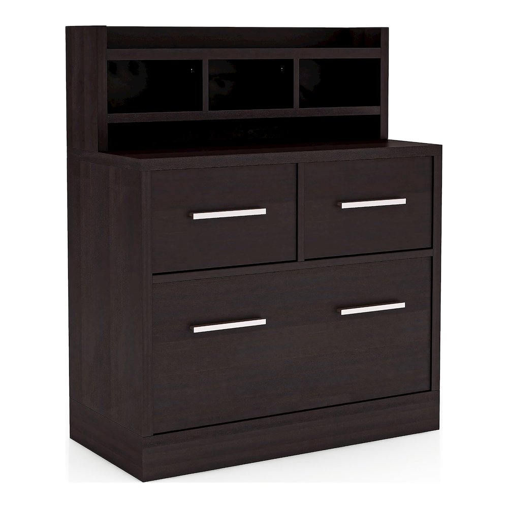 Jonah Wood Multi-Storage Filing Cabinet in Cappuccino. Picture 1