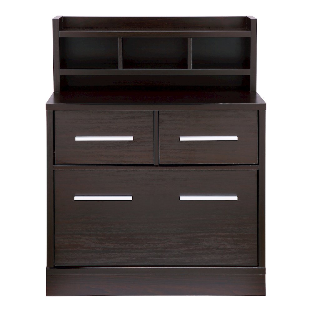 Jonah Wood Multi-Storage Filing Cabinet in Cappuccino. Picture 2