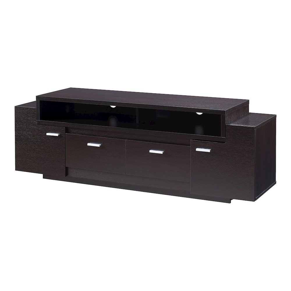 Santex Contemporary Wood 60-Inch TV Stand in Cappuccino. Picture 1