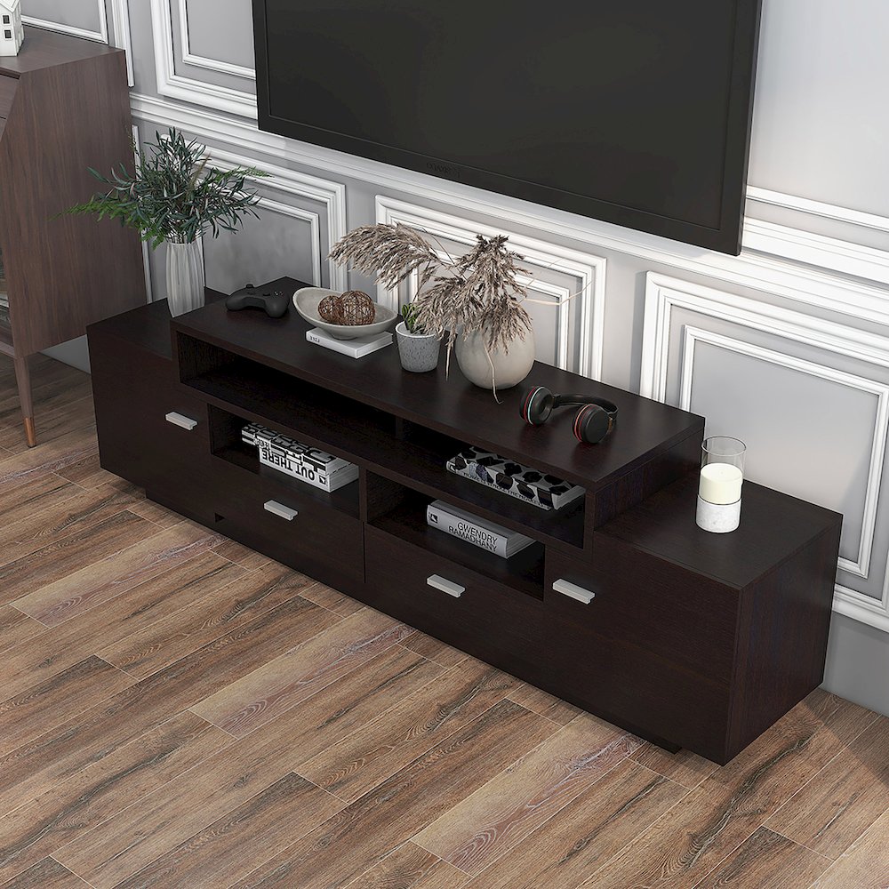 Braswell Wood Multi-Storage 72-Inch TV Stand. Picture 5